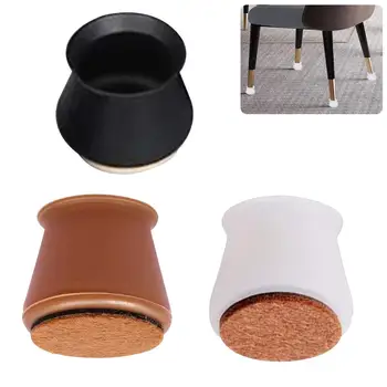

4pcs Table And Chair Foot Protection Cover Felt Table And Chair Protection Cover For Floor Scratching Table And Chair Silent Pro