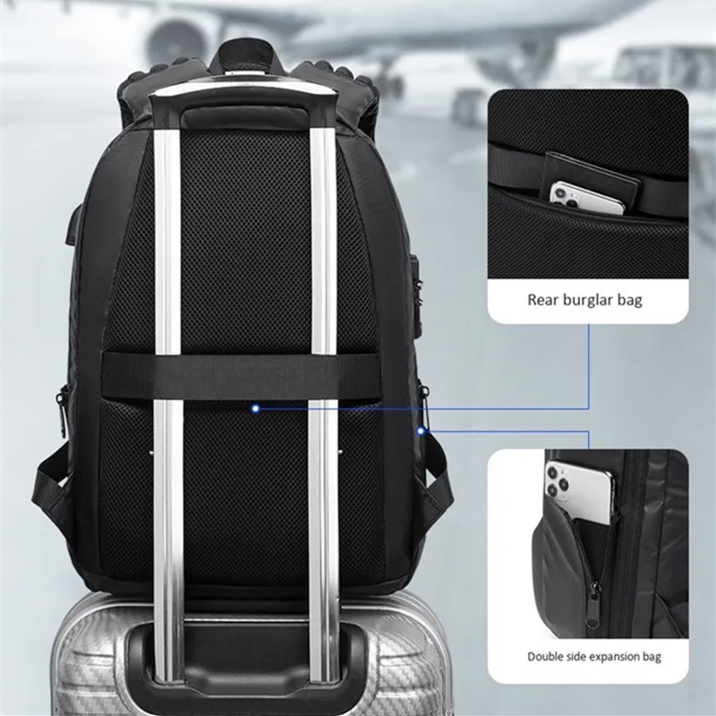 Zaino Donna In Tela Antifurto - Borse A Spalla Grande Capacità, Grigio - Foto 3