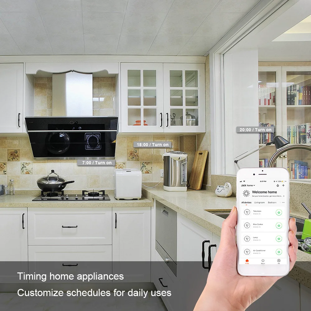 Ʈ ÷ WiFi  ܼƮ ̱ EU 16A   Ÿ̸  Tuya SmartLife APP  Alexa Google Assistant