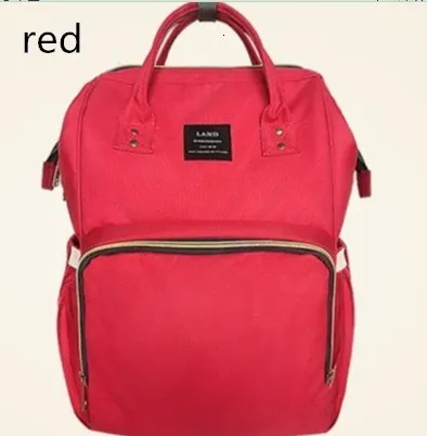 Red LAND Bag Рюкзак Для Путешествий Desiger сумка для ухода за ребенком многофункциональный, для мам рюкзак сумка под подгузники - Цвет: Red