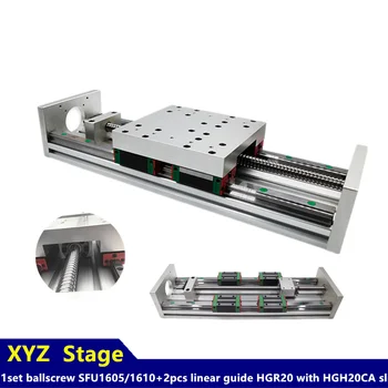 

HOT！XYZ Axis Stage Rail Motion Slide Table HGR20 Linear Guide+ballscrew SFU1605/SFU1610 set for Nema 23/NEMA34 Stepper Motor