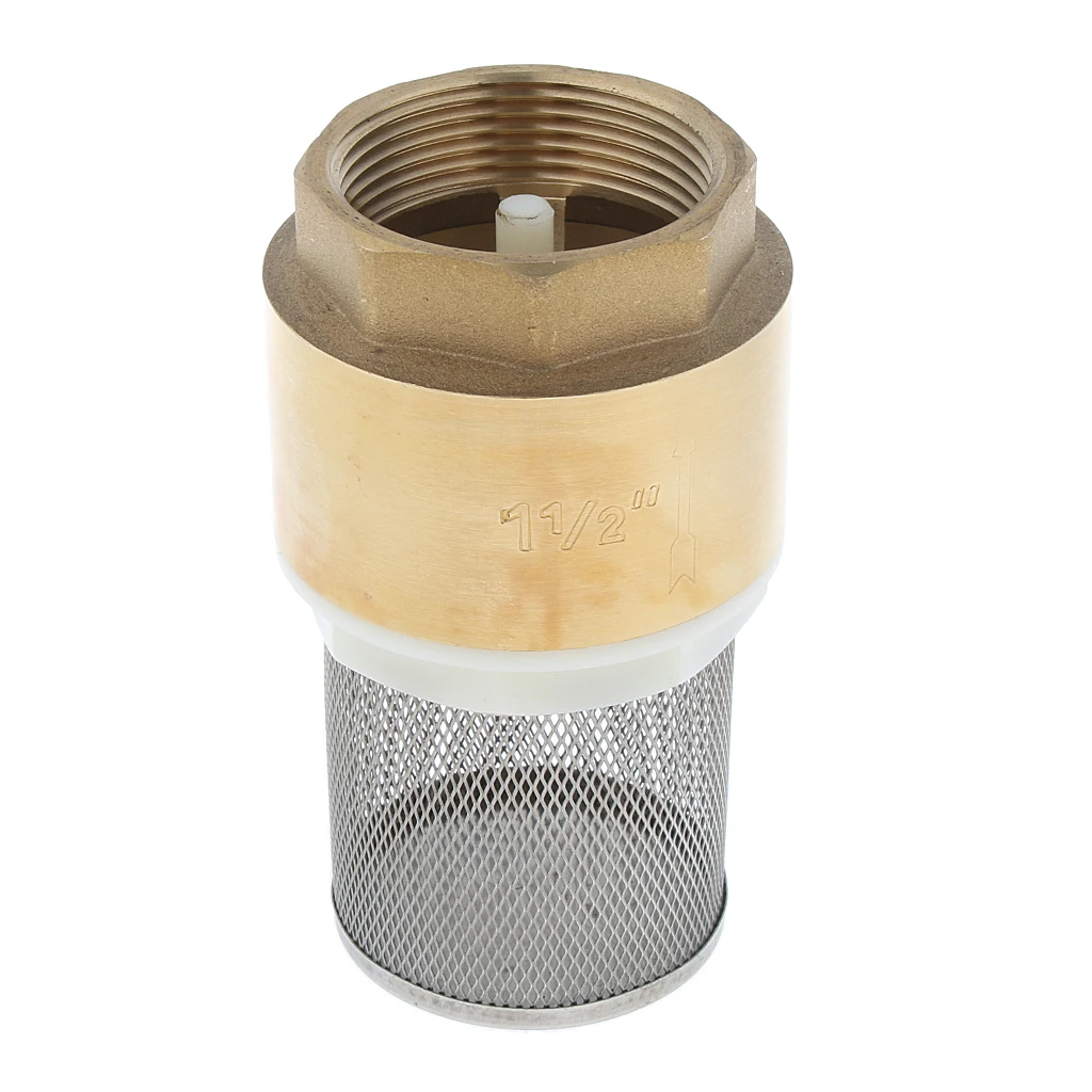 Brass Foot Valve Mesh Check Valve With Strainer Filter DN40 1-1/2 Inch, Installed at a pump or at the bottom of a pipe line