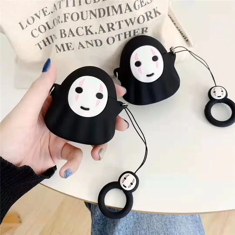 Для Apple AirPods Безликий человек чехол 3D Милый Kawaii аниме мультфильм нет лица человек беспроводные наушники защитный чехол для Airpods 2