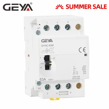 

Free Shipping GEYA GYHC 3P 40A 63A 3NO AC Modular Contactor with Auto or Manual Control Switch 220V Contactors