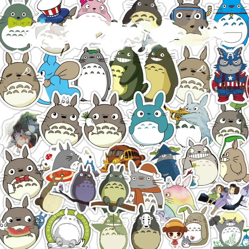 

50pcs Stickers Miyazaki Hayao Anime Sticker My Neighbor Totoro/Spirited Away for Skateboard Bicycle Laptop Waterproof Decals