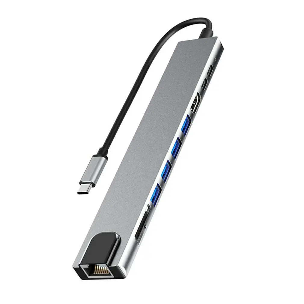 

Type C To HDMI-compatible 100M Network Card Multi-interface Slender Mold Ten In One Hub Portable Adapter