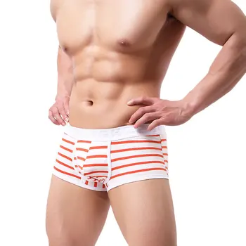 

Stripes Men'S Underwear Cotton Spandex Blended Boxers Four Corners Underwear