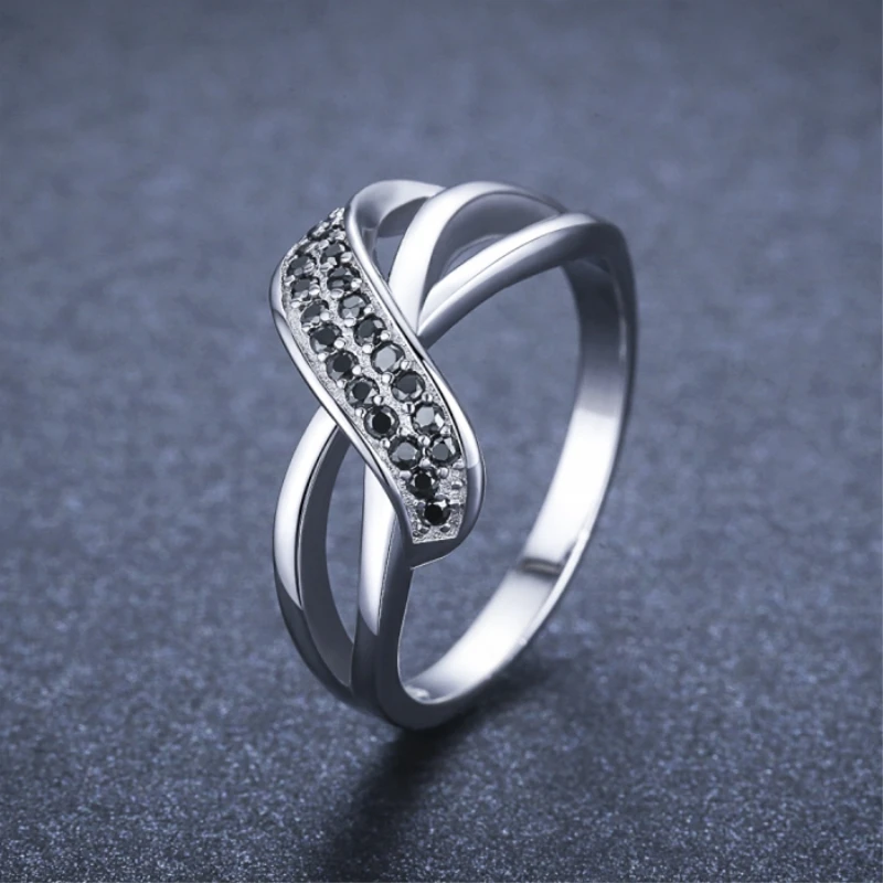 Cena SODROV prawdziwe 100% 925 srebro pierścień palec czarny spinel liść obrączki dla kobiet srebro biżuteria G036