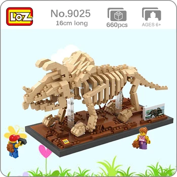 

LOZ 9025 Jurassic Period Dinosaur Fossil Triceratops Skeleton 3D DIY Mini Diamond Blocks Bricks Building Toy for Children no Box