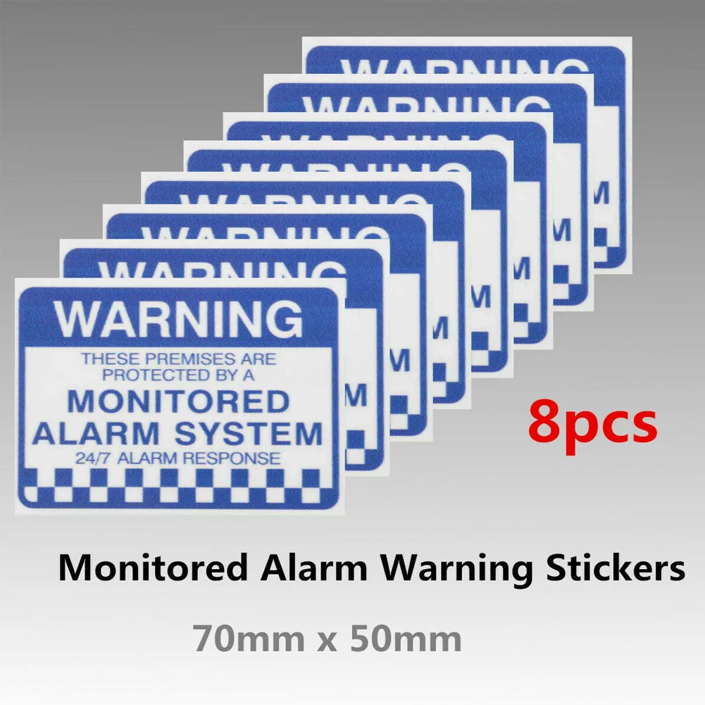 8pcsWaterproofOfficePracticalSignMonitoredAlarmSystemLetter