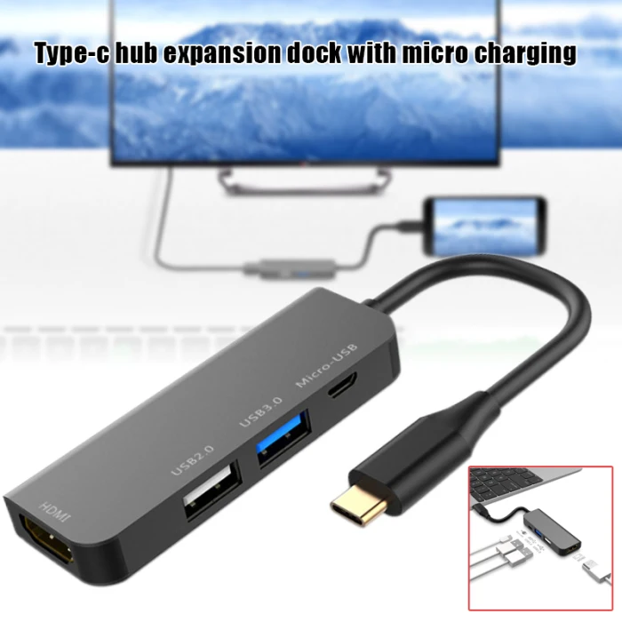 Type-C к HDMI USB 3,0/2,0 микро usb-хаб адаптер для Macbook PC ноутбук PUO88