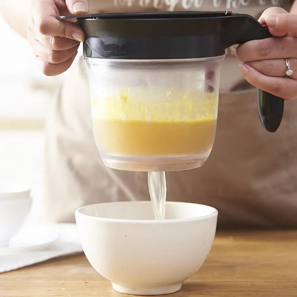 Fat Separator With Bottom Release Strainer Filter Soup Residue Oil