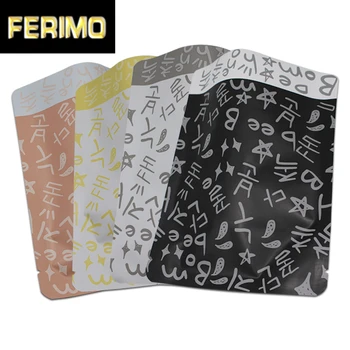 

12*16cm 100pcs/Lot Open Top Pure Aluminum Foil Package Bag With Letter Beautiful Heat Seal For Snack Tea Candy Package Bags