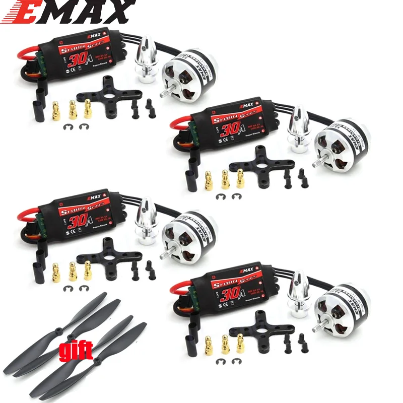 4 компл./лот EMAX XA2212 820KV 980KV 1400KV мотор с Simonk 30A ESC 1045 набор реквизита для