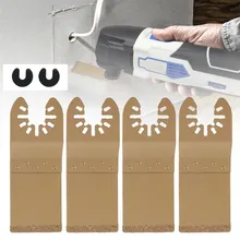 4 pçs 9*3.5cm universal oscilante diamante lâmina de serra liberação rápida multi lâmina se encaixa fein multimaster ouro metal ferramenta corte