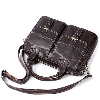 

Genuine Leather Men Messenger Bag Men Leather Handbags Designer Briefcase Tote Laptop Bag Shoulder Bag Male Travel Bag