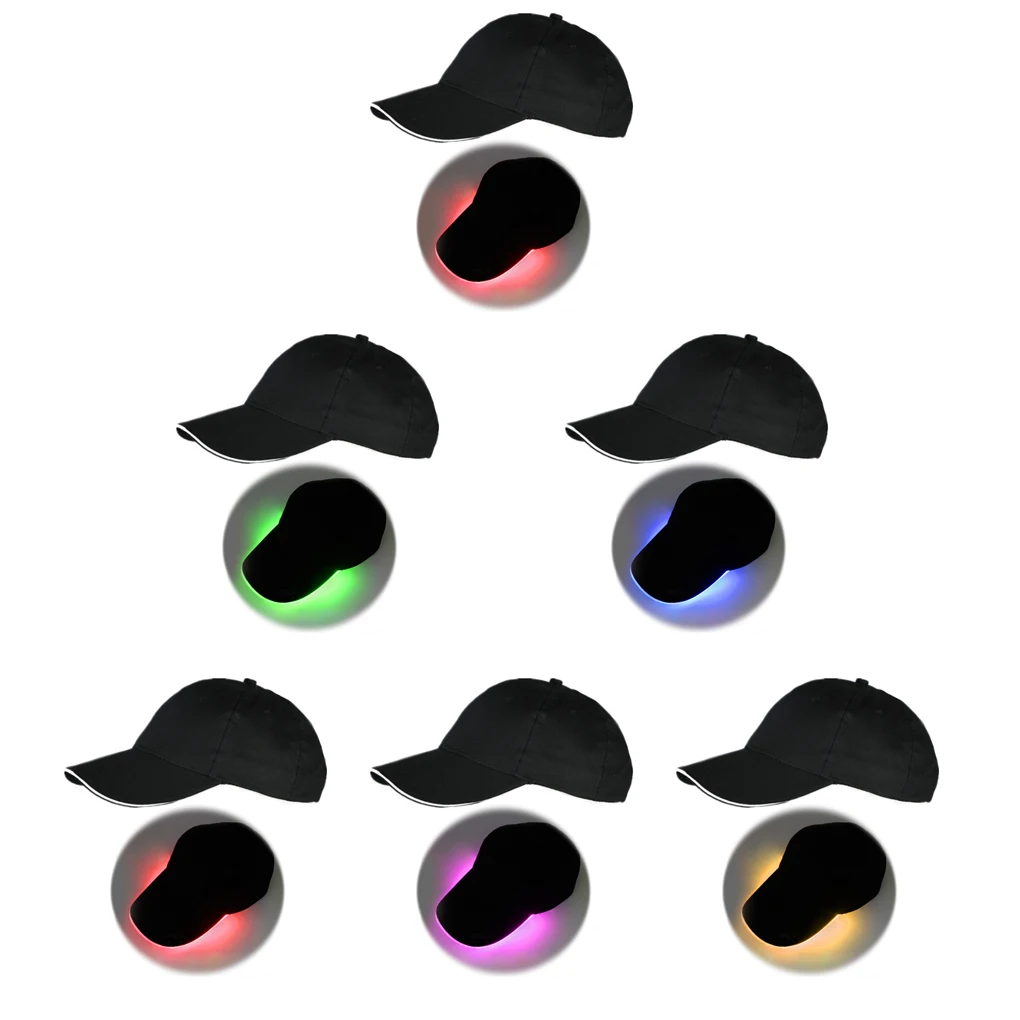 Для женщин и мужчин светодиодный светильник бейсбольная кепка s светящиеся регулируемые шляпы для ночного клуба вечерние шляпы хип-хоп для бега сцены кепки
