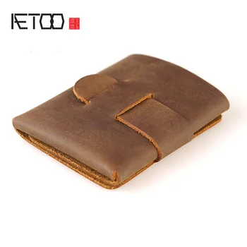 

AETOO A leather wallet features an alternative original minimalist original design crazy horse wallet