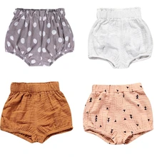 Штаны для маленьких девочек, большие PP штаны для малышей хлопковые льняные треугольные Трусы-шорты для мальчиков и девочек свободные шорты с высокой талией
