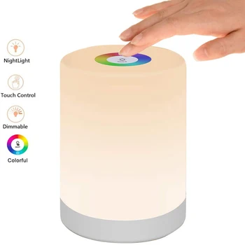 

Creative RGB Color Charge Night Light Dimmable Touch Control Bedside Table Lamp Household Decorative Accessaries Supplies