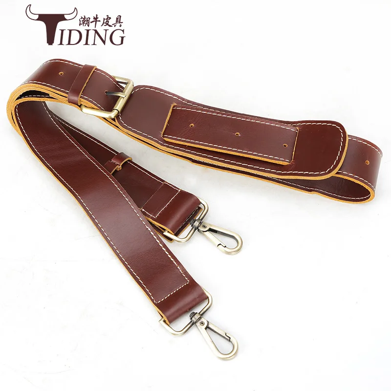 

Tiding Tiding Europe And America Men Leather Bag Strap Shoulder Bag Briefcase Double-Sided First Layer Light Leather Destroyed w