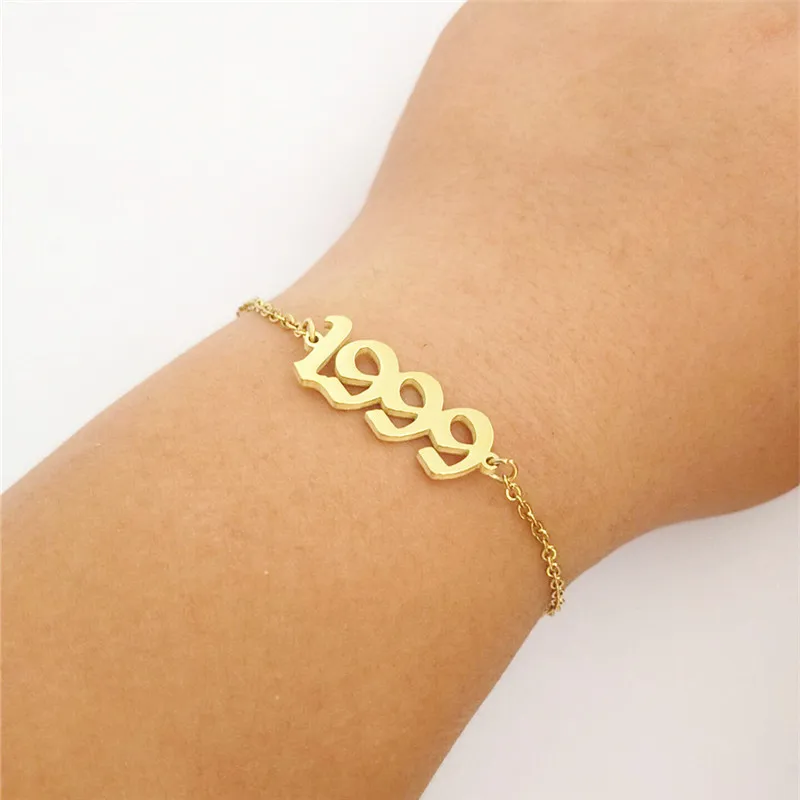 Цепочка для ножного браслета для женщин, подарок на день рождения, 1999 лет, английские ножные браслеты, ювелирные изделия из нержавеющей стали, Enkelbanden на день рождения