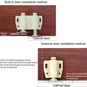 Magnetic Push Latches Double Cabinet Catches Kitchen Door Stopper Drawer Latch Soft Close Push to Open Magnetic Hardware