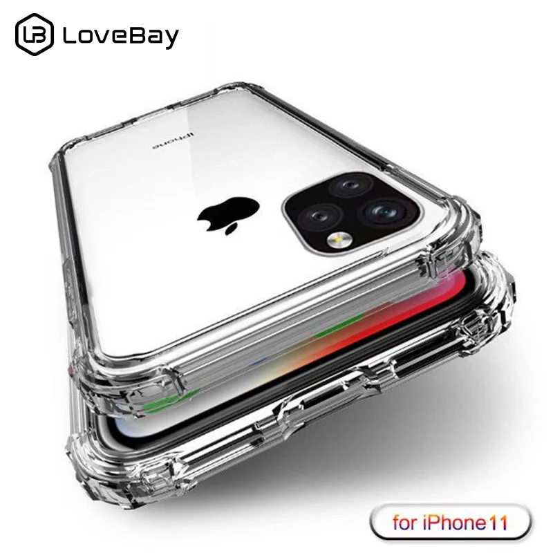 

Lovebay Heavy Duty Protection Phone Case For iPhone 11 Pro X XR XS Max 7 8 6 6s Plus Four Corner Strengthen Silicone Clear Cover