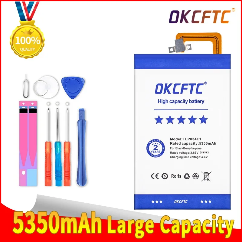 

5350mAh TLP034E1 Battery BAT-63108-003 for BlackBerry keyone / alcatel DK70 DTEK70 Built-in Li-ion bateria Li-Polymer Batteries