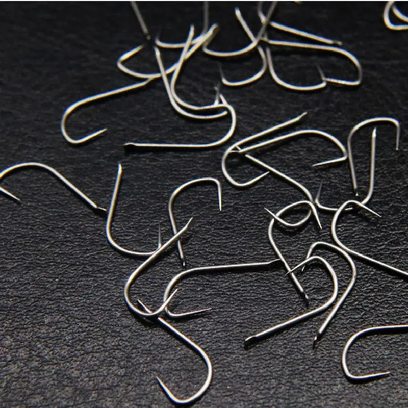 30pcs Fishing Lure Spare Hook Single Fish Lure Hooks Inline Hook Big Eye Size12 10 8 6 4 2 Sharp High Carbon Steel Tool