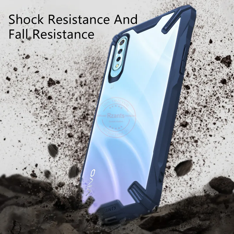 Military airbag Anti-fall shell Case For Vivo S1  IQOO Neo  Y7S Transparent Acrylic PC +TPU Shockproof Armor Back cover Case (14)