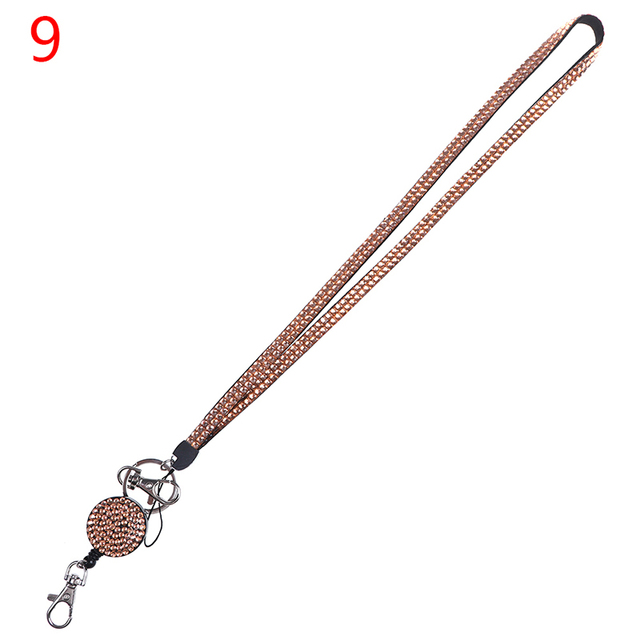 Pc Lanyard Crystal Rhinestone Mobile Phone Neck Strap Key Holder Rhinestone Lanyard Badge Reel