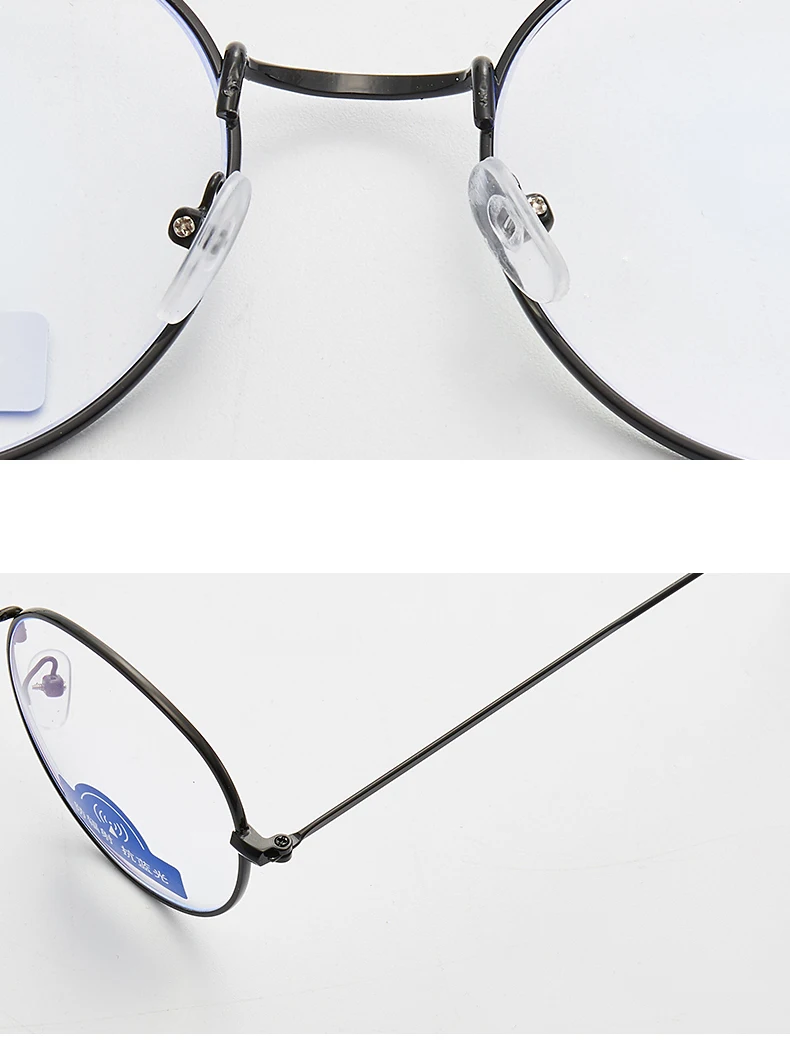 New Men Vintage Anti Blue light Glasses Frame Round Women Lens Myopia Optical Mirror Simple Metal Anti-blue Clear Eyewear