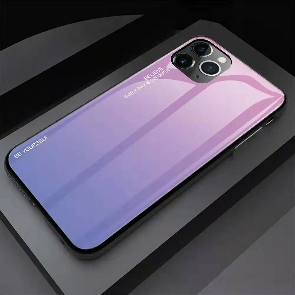 Для iPhone 11 Pro Max чехол из прозрачного закаленного стекла задняя крышка с TPU рамкой устойчивый к царапинам защитный чехол для iPhone 11