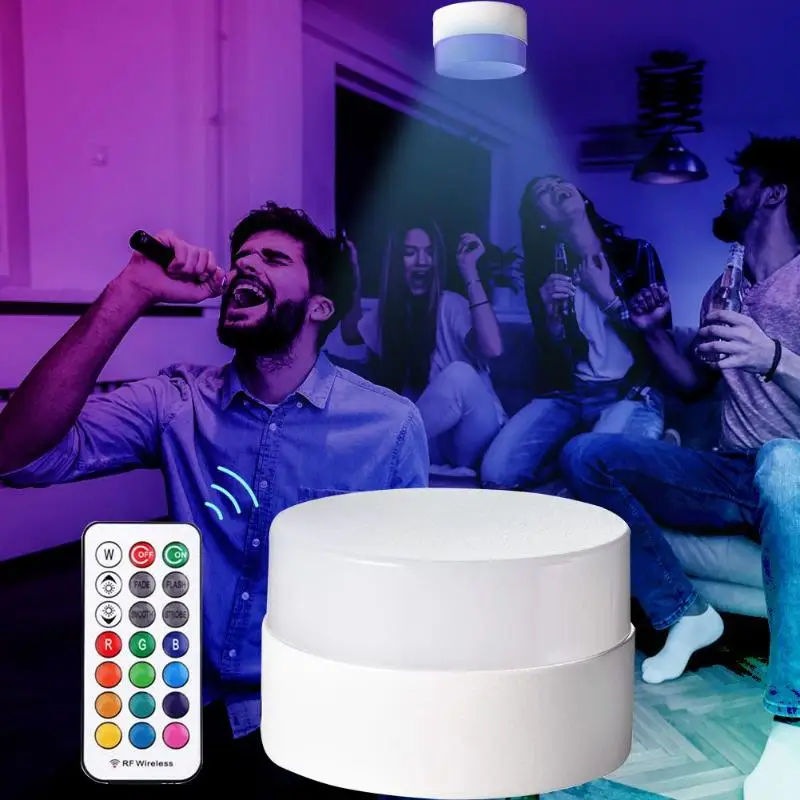 

Smart Led Ceiling Light Colorful Remote Control Home Living Room Panel Light Rf Control of Remote Living 10W RGB Changing Light