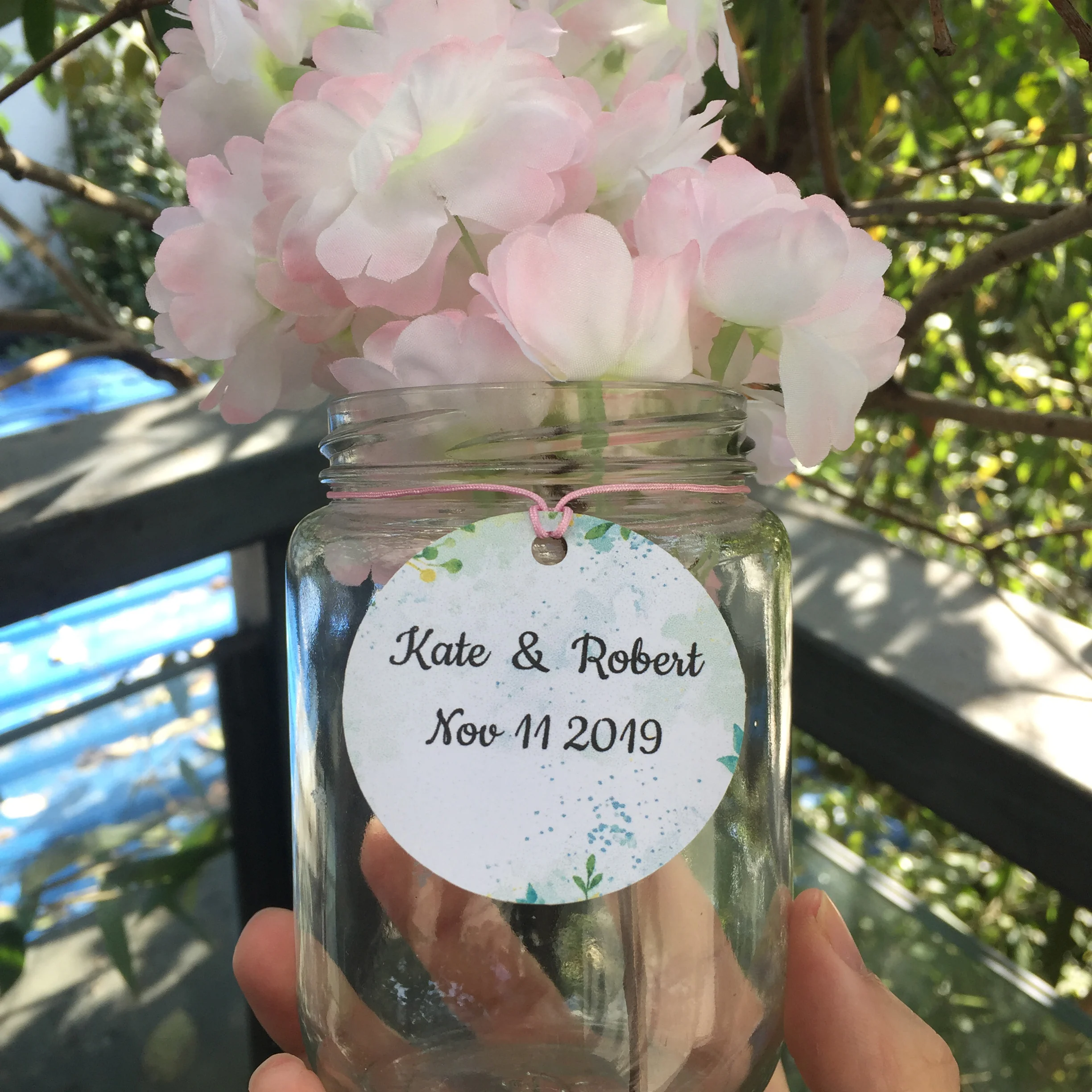 

100 pieces custom round wedding tags personalized wedding labels