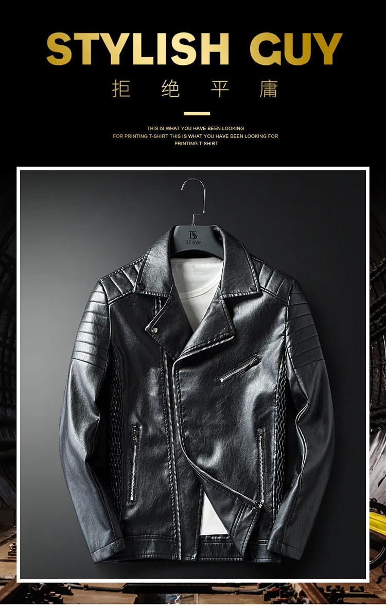 Autumn And Winter New Products MEN'S Leather Coat Korean-style Slim Fit Short Jacket PU Leather Youth Motorcycle Jacket Casual M