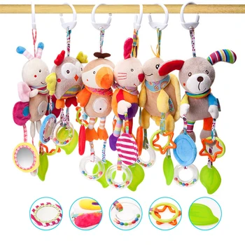 

Baby Rattle Cartoon Rabbit dog bee Animal Plush Rattle Ring Bell Newborn Hand Grasp Toy Soft Mobile Infant Crib Dolls For Kids