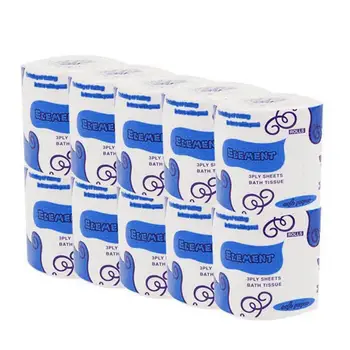 

10 Rolls 3-Layer Toilet Paper Bathroom Living Room Kitchen Household Tissue