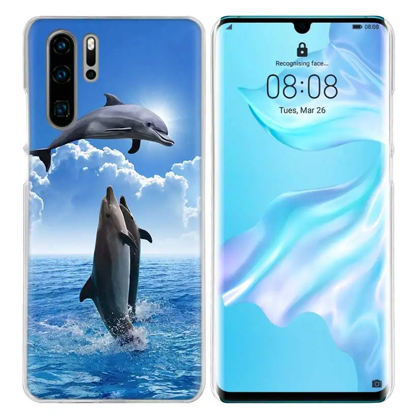 Жесткий чехол для huawei P30 P20 P10 mate 30 20 10 Nova 5 5i Pro Lite P Smart Z Plus Океан Дельфин танец и прыжки - Цвет: 05