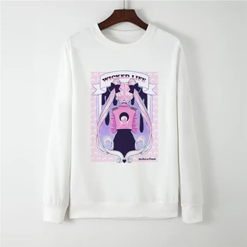 

Vogue Hoodies Oversize Gothic Sweatshirt Casual толстовка Sailor Moon Loose Autumn Winter Long Sleeve Round Collar Jacket