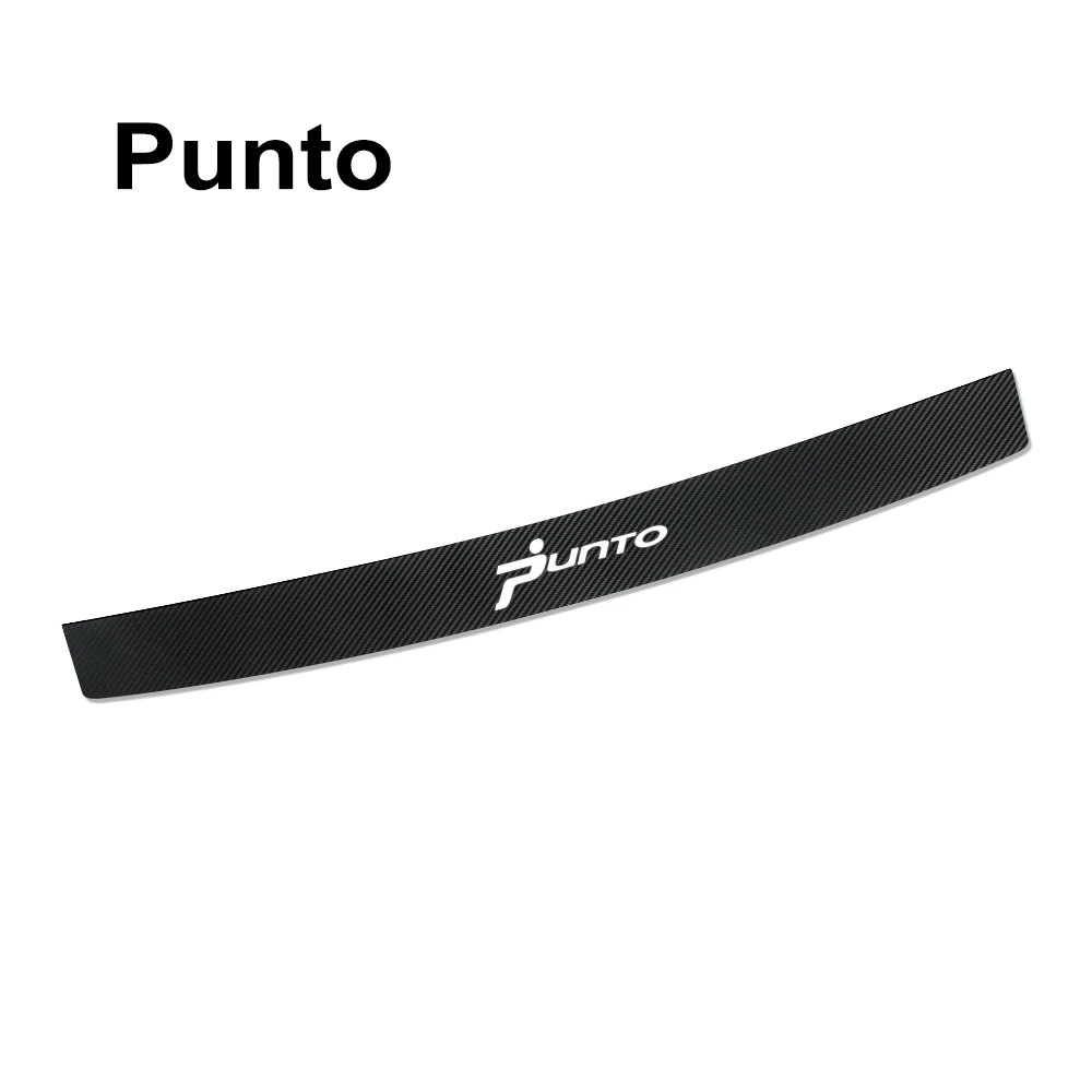 Защитная пластина для багажника автомобиля из углеродного волокна, защитные наклейки для автомобиля, задние наклейки на бампер для Fiat Punto 500, Panda Abarth, аксессуары для tipo - Название цвета: For Punto