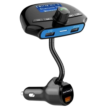 

Bluetooth FM Transmitter Car, Wireless Radio Adapter Car Kit Support MP3 Player SD Card, Quick Charge 3.0 Dual USB Car Charger 3