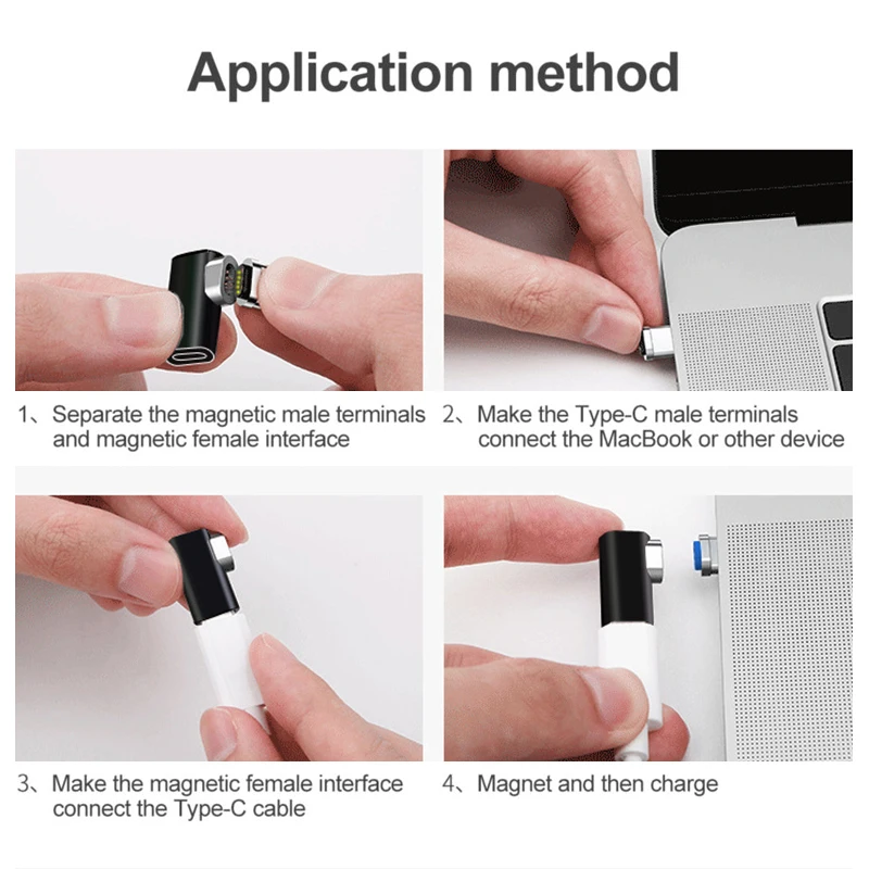 87 Вт Магнитный преобразователь быстрой зарядки type-C 4.3A локоть прямоугольный usb type C к USB C зарядное устройство адаптер конвертер для Macbook