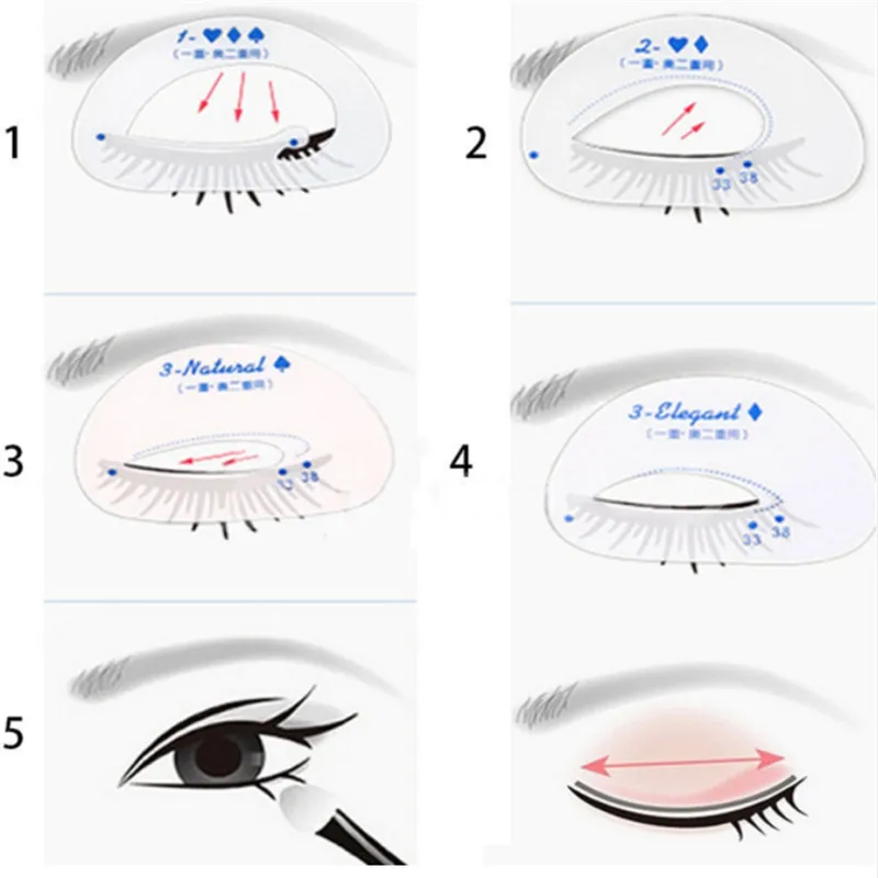 6 шт. тени для век трафареты Крылатый глаз лайнер карандаш тени для век модели формирующий шаблон Руководство трафарет макияж глаз инструменты помощи
