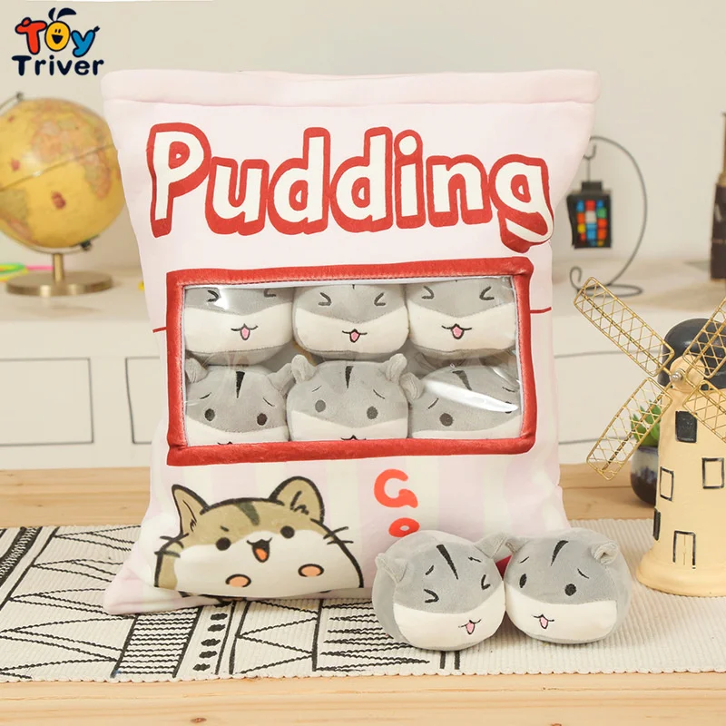 Одна сумка пудинг хомяк плюшевая игрушка Triver Plushie Подушка креативная Подушка для детей подарок на день рождения Прямая поставка