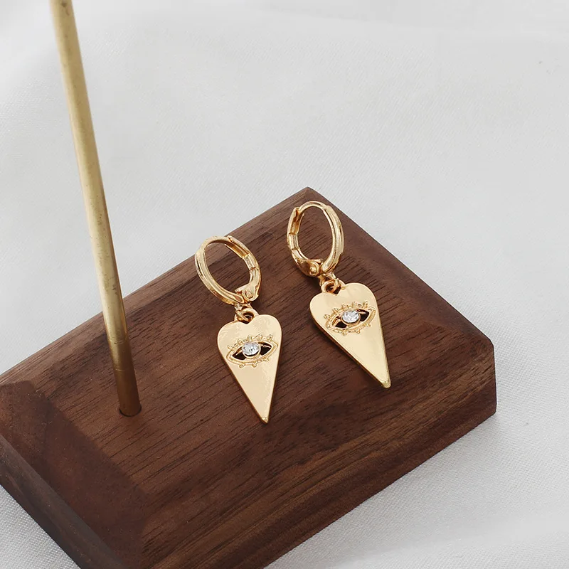Простые Модные золотые серебряные геометрические милые серьги с камнем глаз для женщин дамские модные большие дизайнерские серьги-капли набор ювелирных изделий