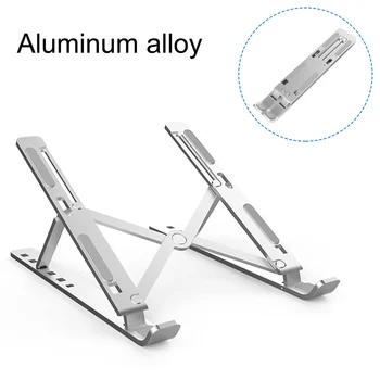 

Laptop Stand Portable Heights Adjustable Angle Aluminum Alloy Desktop Ventilated Cooling Rack Holder Folding Ultra for MacBook
