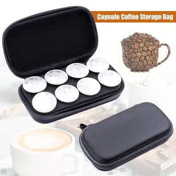 

8-in-1 Capsule Coffee Storage Bag EVA Moisture Proof 8 K-Cups Multi-function Gadget Storage Bag Easy To Carry for Camping Travel