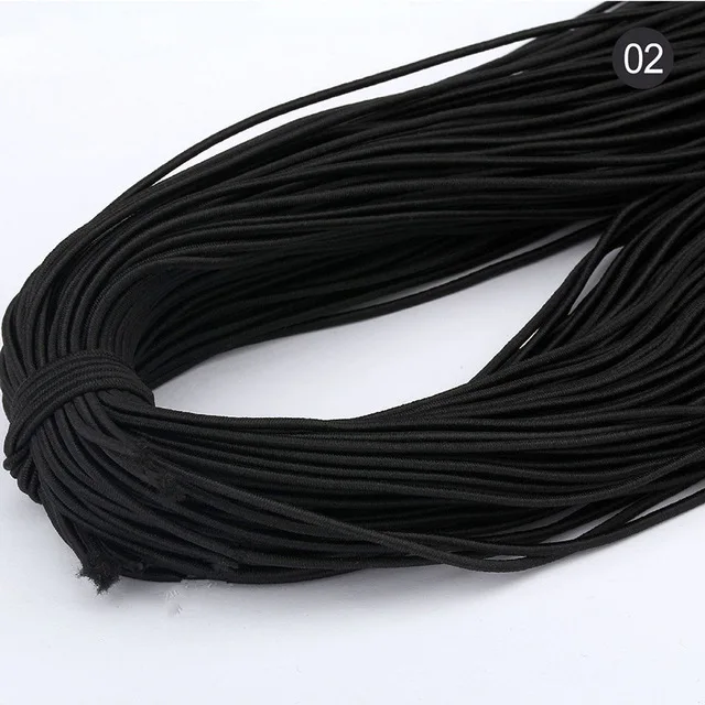 Vibrant 2mm Round Elastic Band for DIY Sewing Projects - 5 Yards